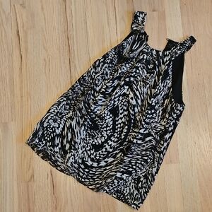 Ann Taylor Black and Brown Animal Print Top
